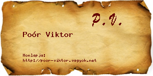 Poór Viktor névjegykártya